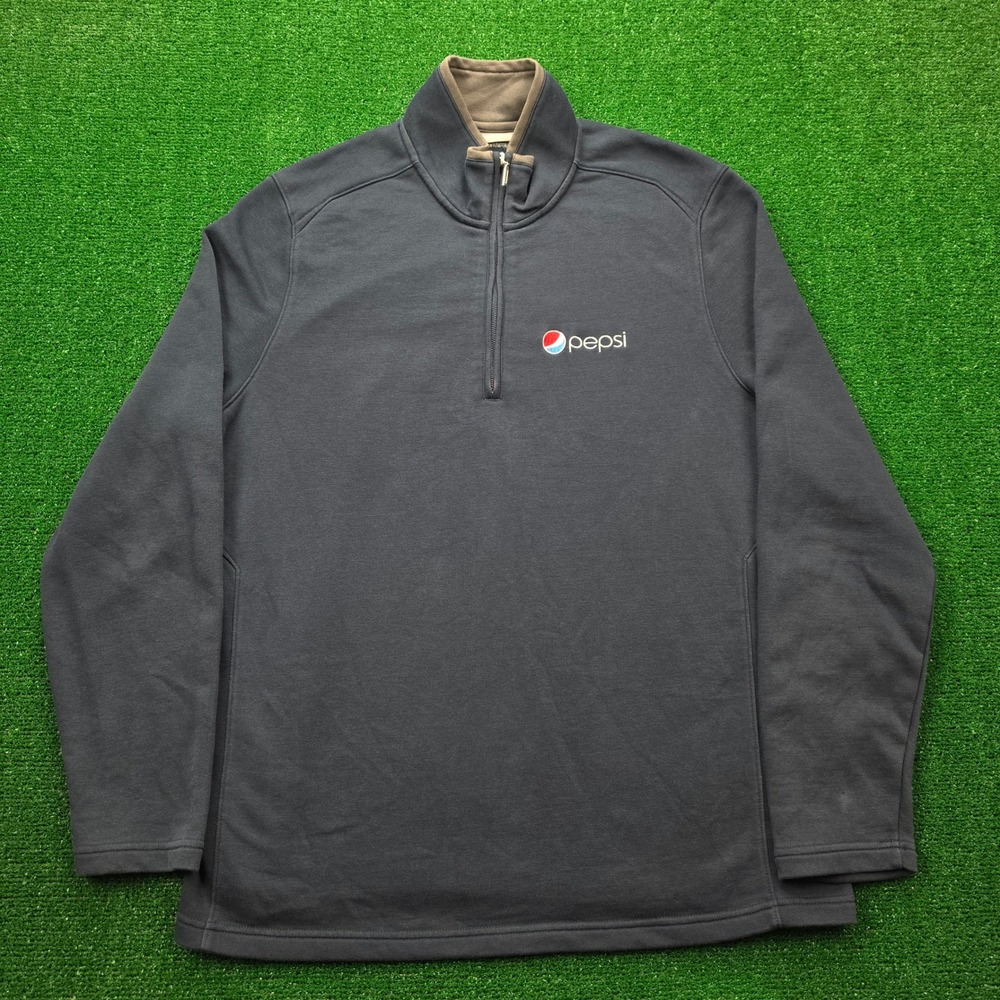 Pepsi Employee Quarter Zip Sweatshirt Mens XL Navy Pullover Uniform Work Wear - Picture 1 of 9